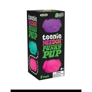 Schylling NeeDoh Teenie Funky Pups - Sensory Squeeze Toy - Contains 3 Mini Gr...